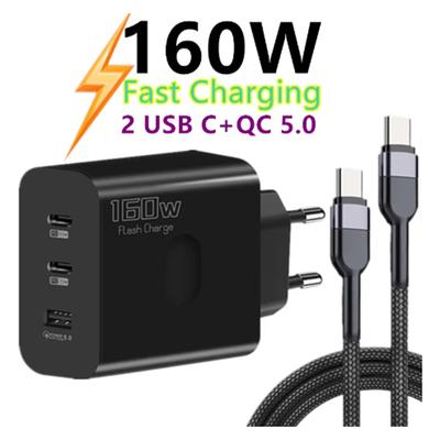 160W USB Şarj Cihazı USB Type C Hızlı Şarj Adaptörü Hızlı Şarj 3.0 PD Cep Telefonu Şarj Cihazı iPhone Samsung Xiaomi Redmi OPPO