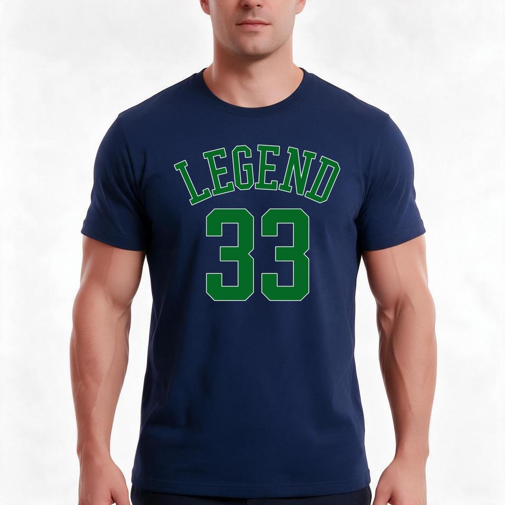Retro Larry Legend Bird Jersey TShirt Summer Casual Cotton Tee Oversized Streetwear Tops Vintage Graphic Print