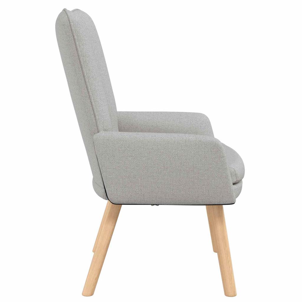 Armchair Cloud Gray Fabric and Plywood