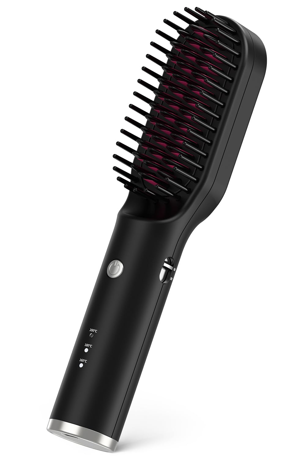

Ryanboo Cordless USB Rechargeable Heated Hair Straightening Brush Mini Hair Straightener with 3 Temperature Settings Portable and Comes with a Pouch - чёрный