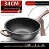 Uoto 34cm Maifan Stone Non-Stick Wok with Lid
