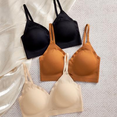 1 Pz/Intimo Donna Reggiseno Senza Cuciture Ghiaccio Seta Sexy Vuoto Senza Ferretto Push Up Reggiseno Comfort Elasticità Traspirante Lingerie da Notte