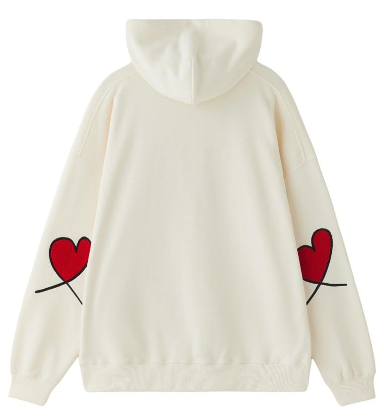 Milkfed Love Heart Elbow Off White Women's Sweatshirt,