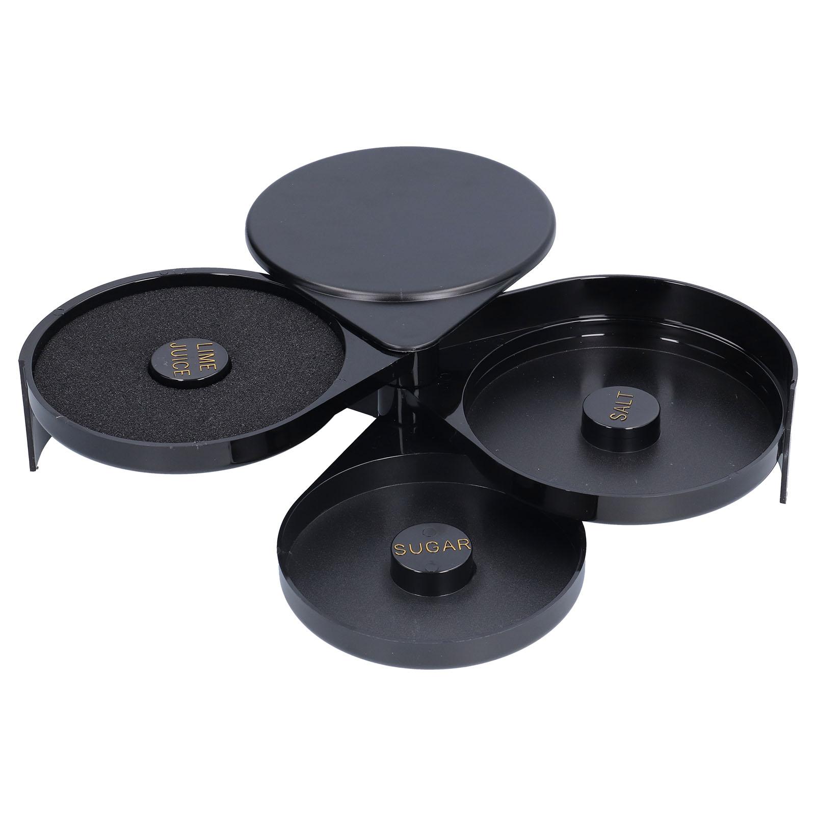 

Стеклянный риммер 3-ярусный поднос для хранения сахара, соли, сока лайма, инструмент бармена для коктейлей, принадлежности для домашнего бара, вечеринки L