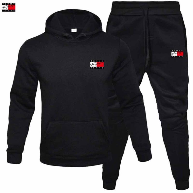 Men's Fleece Hooded Pullover & Sweatshirt Set - Autumn/Winter Casual Sportswear