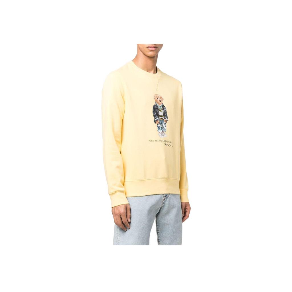 Polo Ralph Lauren Ss22 Cartoon Animal Pattern Printed Crew Neck Loose Casual Long Sleeve Sweatshirt Men sweatshirt Yellow 710853308-012