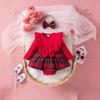 Baby Girl's Bowknot Dress Bodysuit with Hairband (Spring/Autumn)