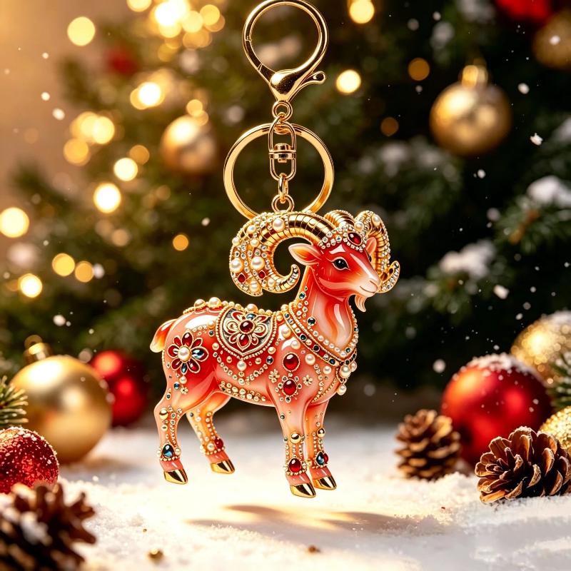 1/2Pcs Cute 2D Flat Goat Themed Hanging Ornament Acrylic Pendant for DIY Jewelry Making Bag Charm Daily Decor