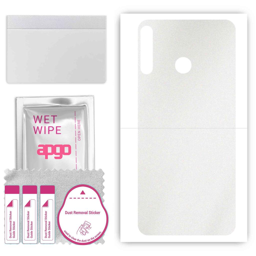 apgo Protective Skin Sticker for the Back Compatible with Tecno Spark 4 Air, Wrap Film, Foil, Vinyl - Pattern Matte Transparent