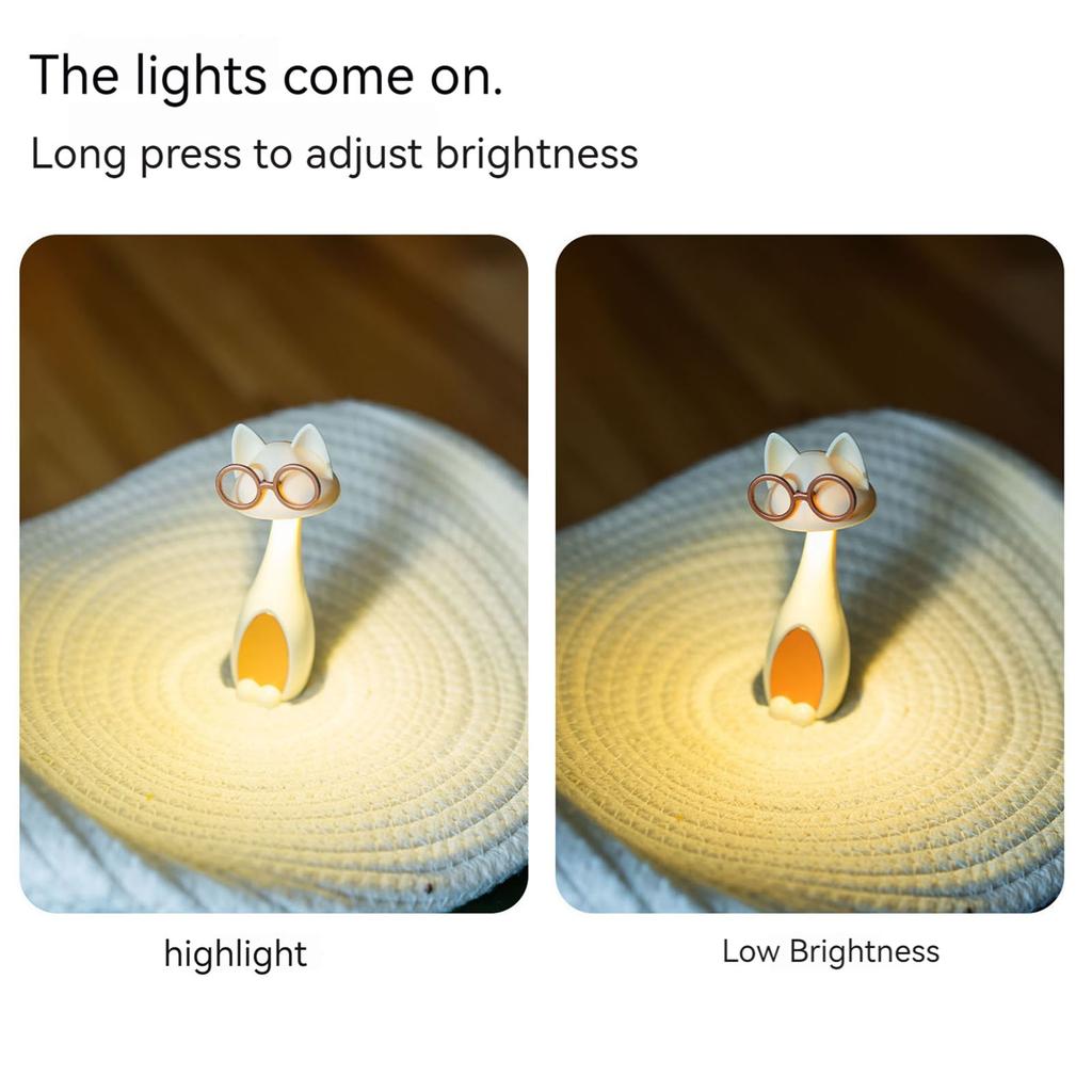 LED Desk Lamp Adjustable Cat Night Light Portable LED Table Light for College Dorm Bedroom Reading