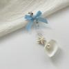SHIXIN Boho Starfish Scallop Love Keychain Acrylic Bowknot Flower Imitation Pearl Bag Pendant Key Chain Anti Loss Phone Chain