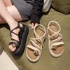 French platform sandals women's summer new summer muffin Roman small sandals women's summer with skirt