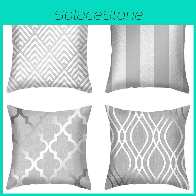 Soft Silver Gray Geometric Pillowcase For A Cozy And Stylish Home Decor