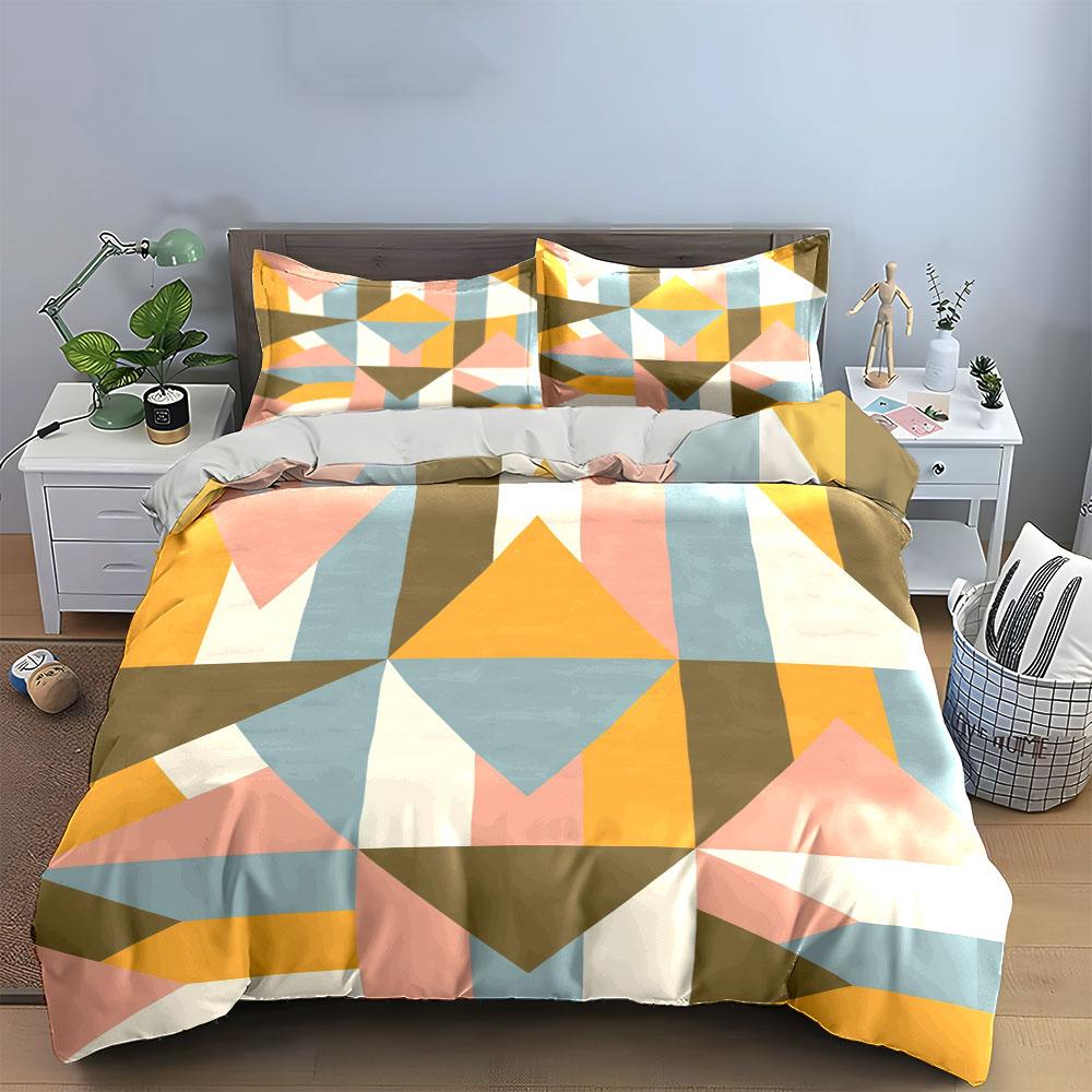 Geometric triangles and diamonds. Bedding sets Duvet cover sets Duvet covers Pillowcases(1*Duvet Cover 2*Pillowcases without duvet insert)