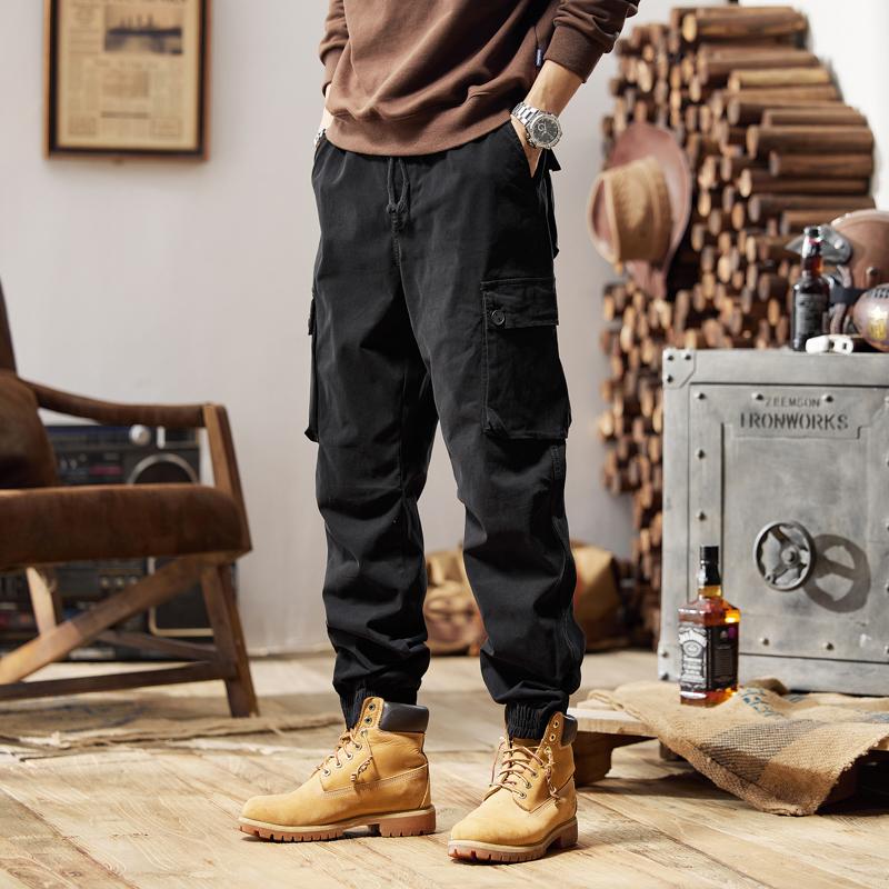 Joggers Cargo Pants Mens Casual Hip Hop Multi-Pocket Male Trousers Sweatpants Streetwear Techwear Tactical Khaki Pants