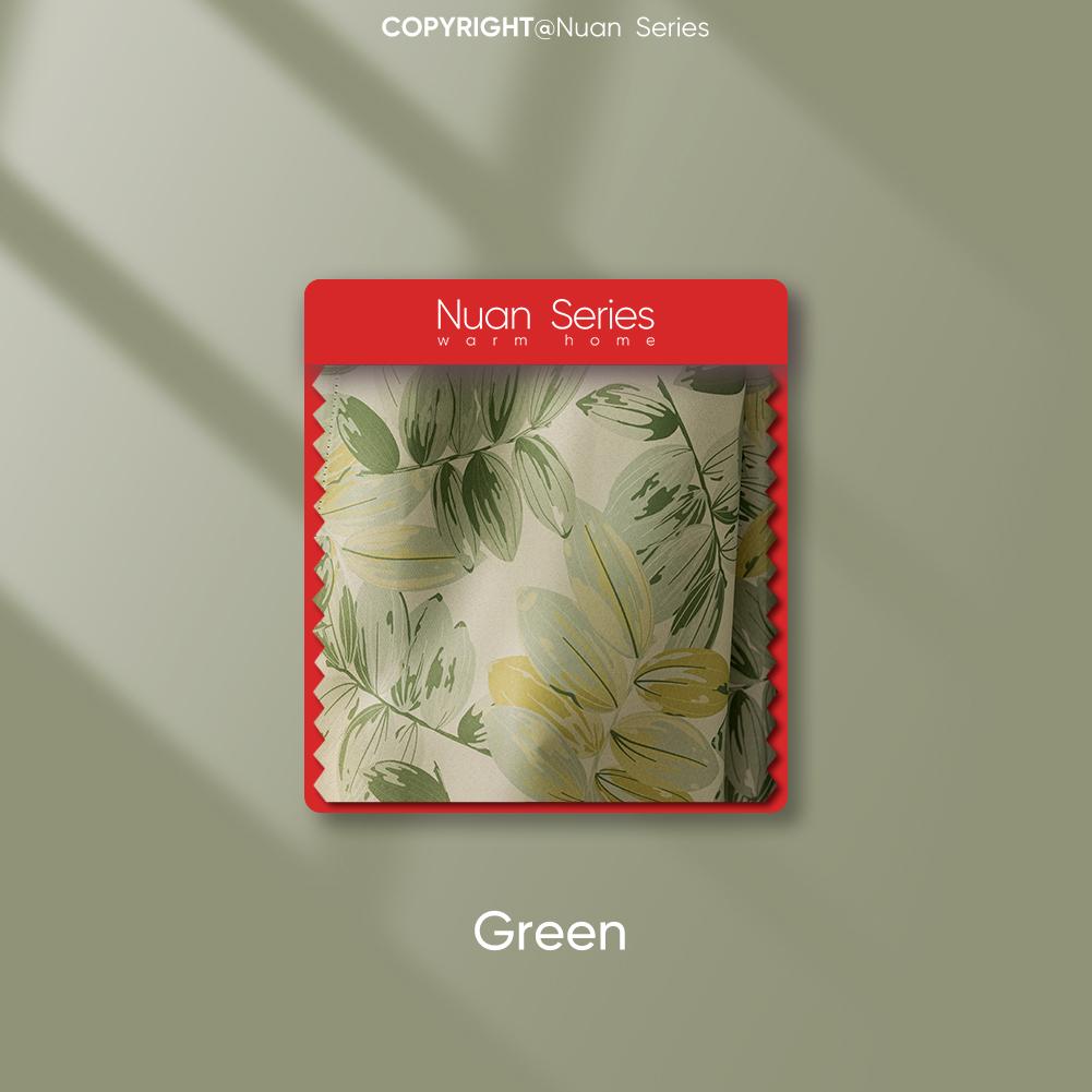 

1 шт., шторы серии Nuan с принтом свежих и целебных листьев и затенением 70-80% для спальни, гостиной, домашнего декора W300cm x L260cm зелёный