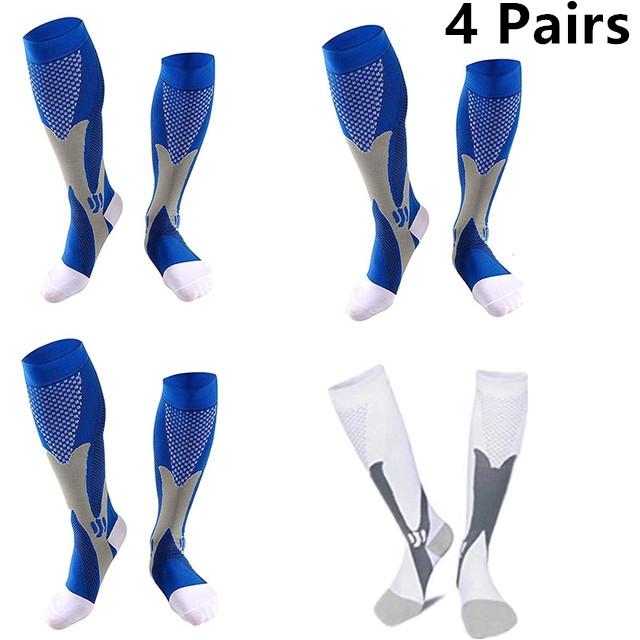 2/3/4 Pairs Running Men Compression Socks Fit Varicose Veins Football Soccer Stockings 30 Mmhg Atheletic Men Women Sports Socks