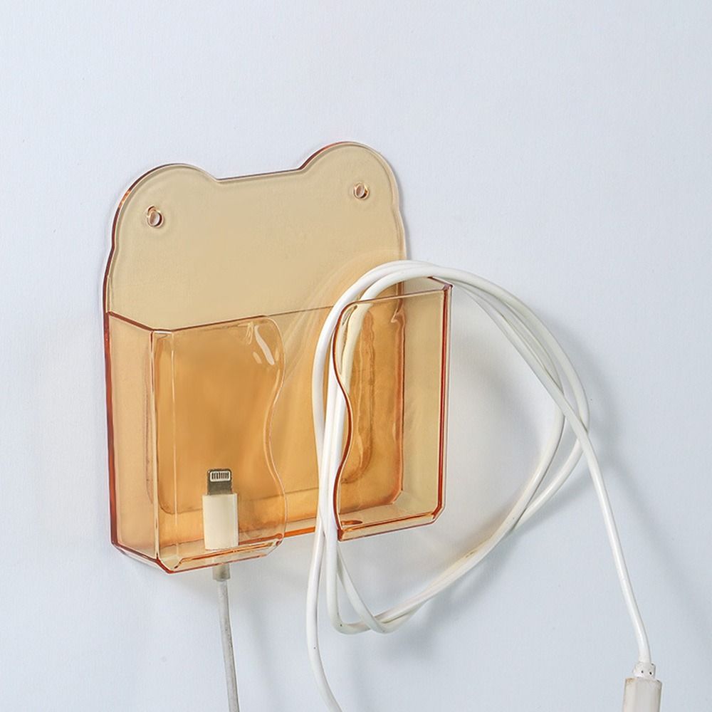 Multi-function Wall Mounted Remote Control Holder Transparent Non Perforated Wall Stand Holder