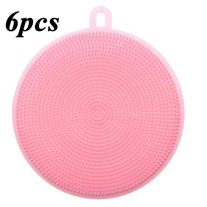 

6 шт. Щетки для чистки Мягкие силиконовые губки для мытья посуды, мисок, кастрюль, сковородок, мочалки для чистки Инструменты для чистки кухонных принадлежностей