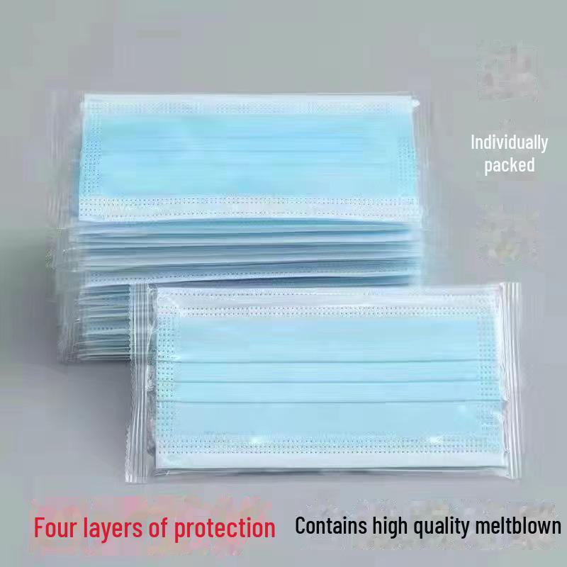 

Одноразовые маски в индивидуальной упаковке - Трехслойные пылезащитные, Четырехслойные утолщенные, Доступны в белом, черном, синем цветах для взрослых