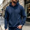 Herren-Farb-Hoodie mit seitlichen Reißverschlusstaschen, lässiges sportliches Sweatshirt