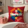 Trendy Magazine CCosmopolitan Cushion Cover Pillowcase Short Plush Invisible Zipper Room Sofa Cushion Cover