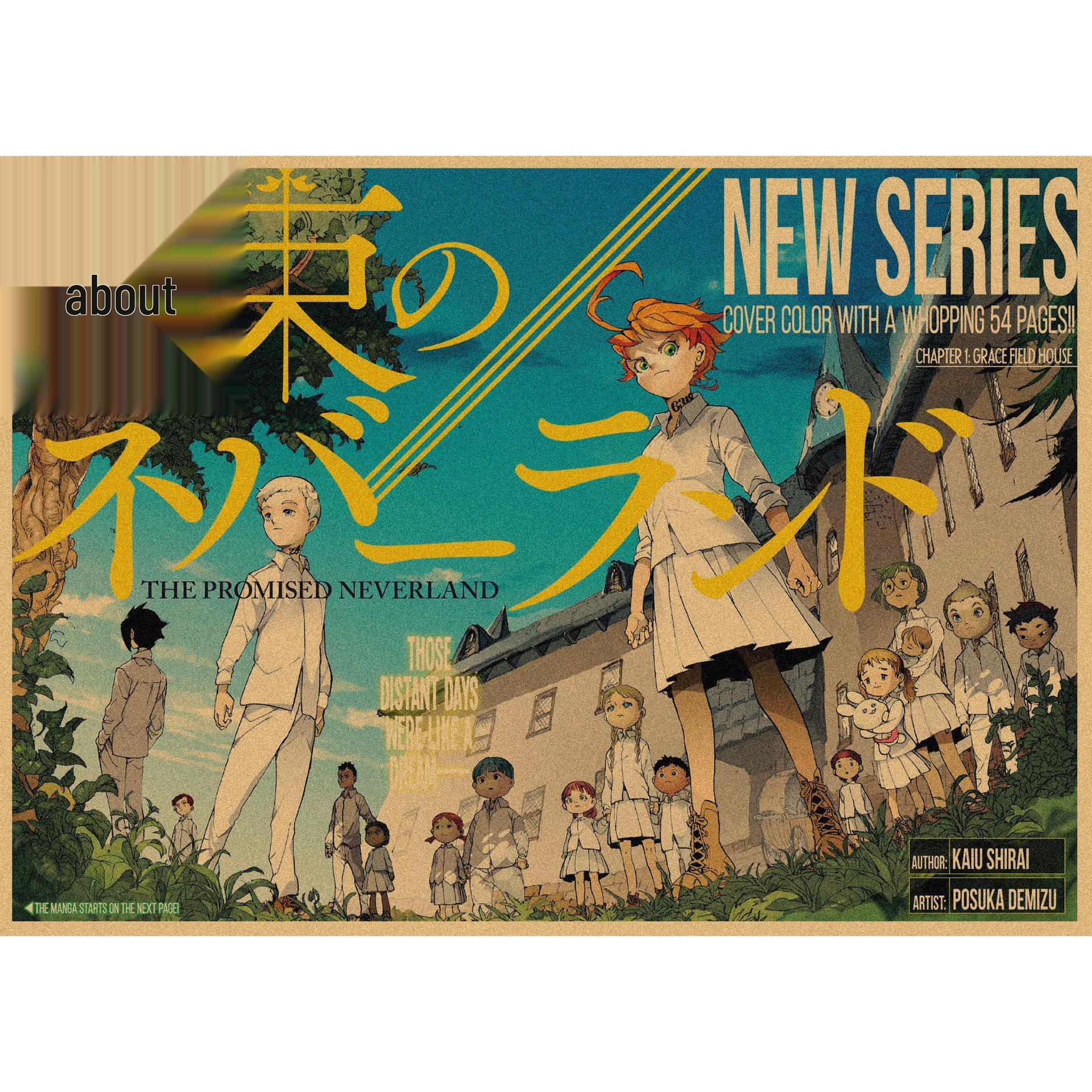 

Anime Poster: The Promised Neverland Retro Kraft Paper - 2D Decorative Wall Art for Bar & Cafe, 29.4cm 29.7X42cm(A3 size）