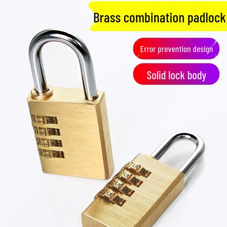 Waterproof Solid Copper Mini Combination Padlock for Suitcases, Dormitory Lockers, and Gym Lockers