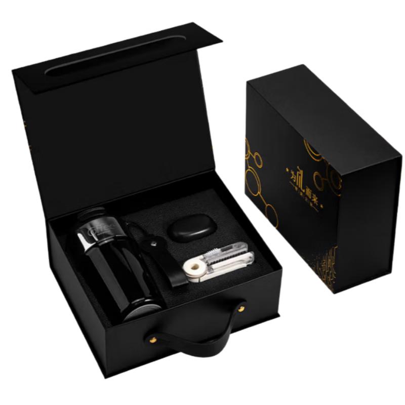 Premium Gift Set: Coffee Cup, Earbuds & Cleaning Brush