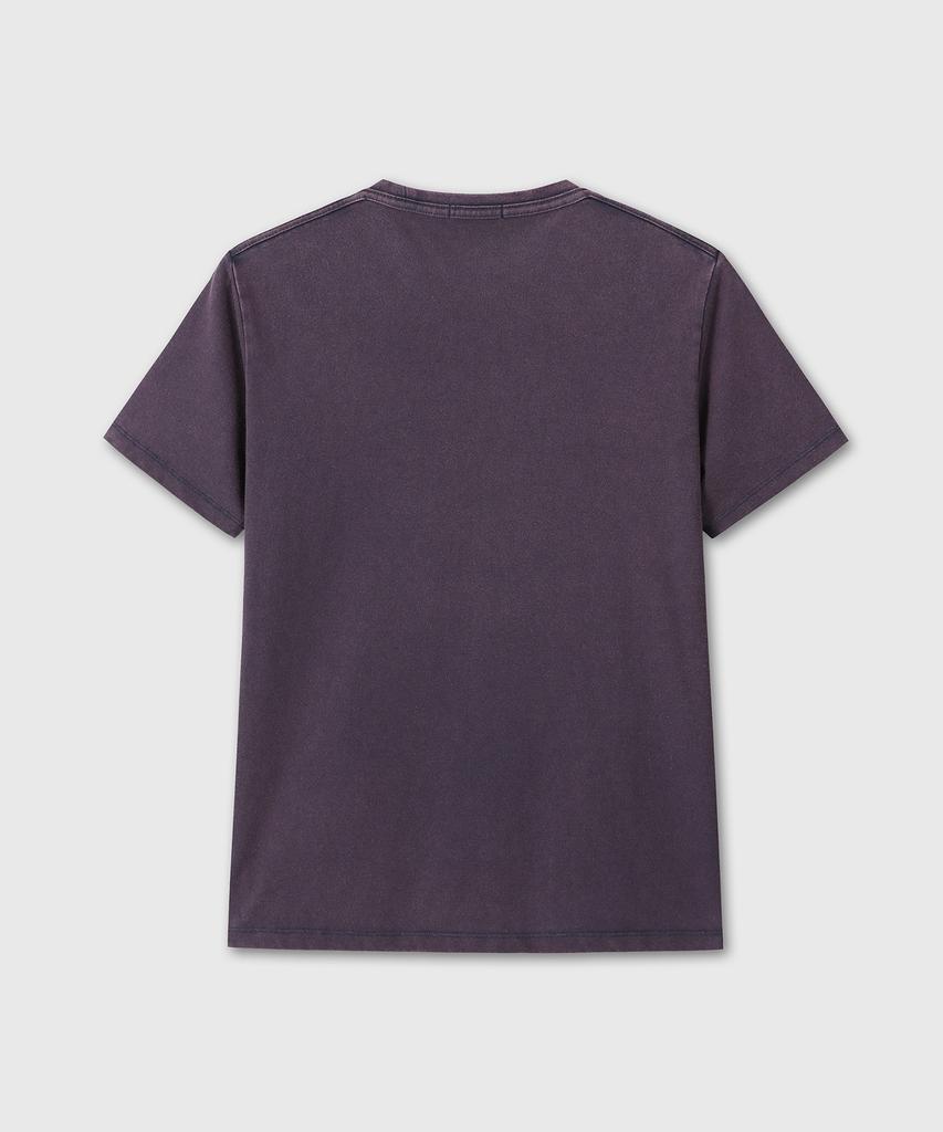 Daibeuin Washed Regular Fit T-Shirts (Dark Purple)