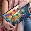 1pc Colorful Dragonfly Makeup Bag Hypoallergenic Cosmetic Pouch with Floral Insect Design Travel Organizer Bag for Women