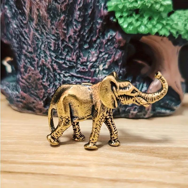 2 adet Antik Pirinç Fil Figür, Feng Shui Dekoratif Heykel, Ofis Masa Süsü, Elektrik Gerektirmez