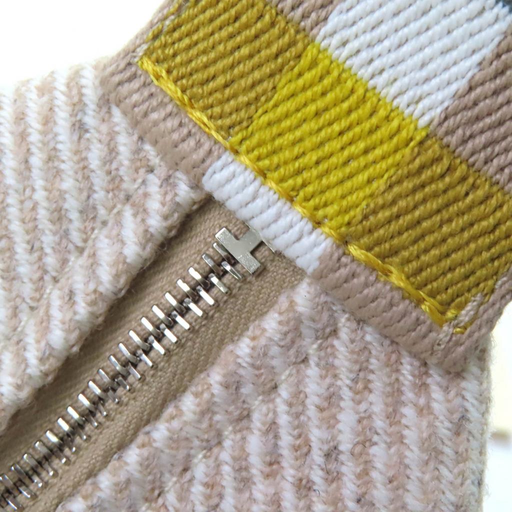 Pristine HERMES Pouch BRIDE A BLACK PM OC Serie Button Handbag wool Women Used