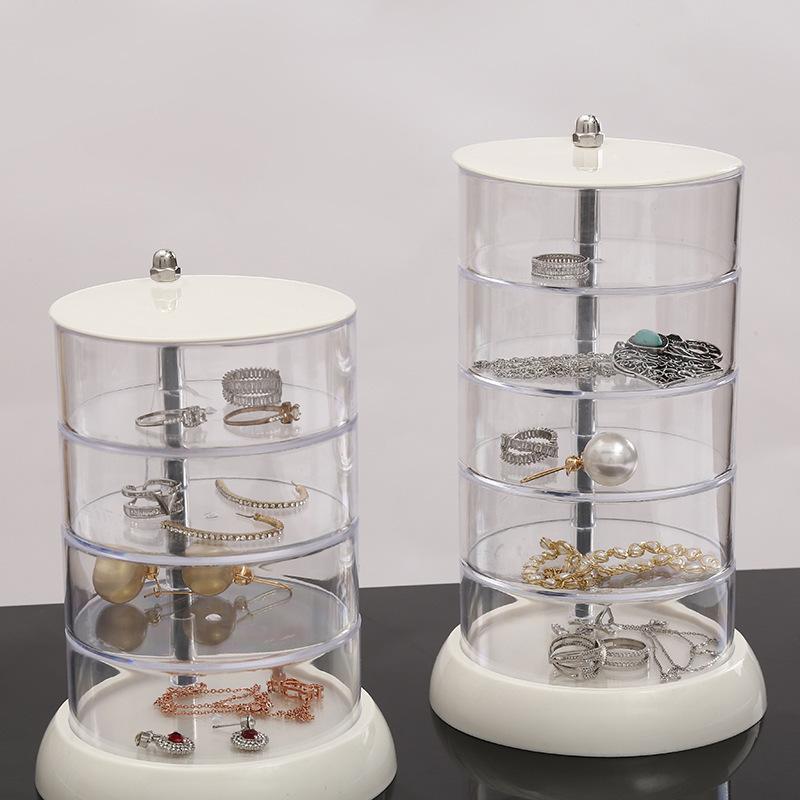 Jewelry Storage Box, Multi-layer Rotating Earrings, Earrings, Hair Clips, Headwear, Headband, Simple Transparent Jewelry Box