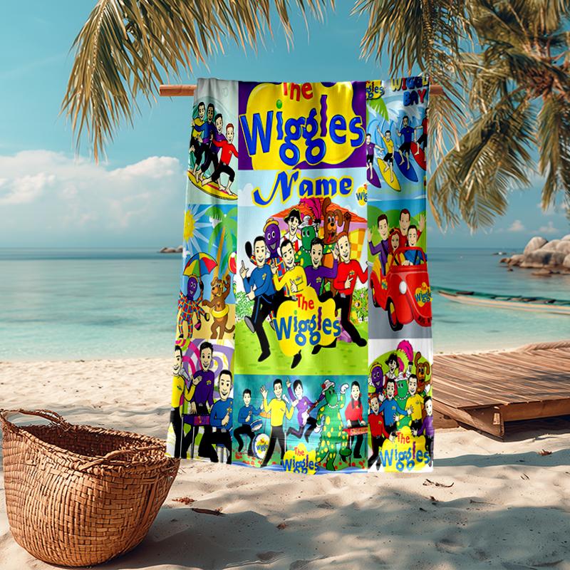 Individuelles ultraweiches Strandtuch mit dem Wiggles-Thema, ideal für Pool - Camping, Tauchen - Perfektes Reiseutensil, Lebendiges Strandtuch.