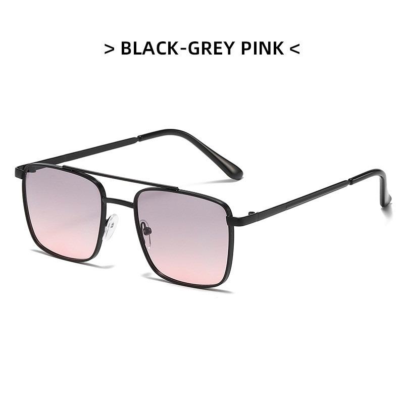 Fashion Metal Square Frame Women's Outdoor Sunglasses Classic Double Beam Glasses