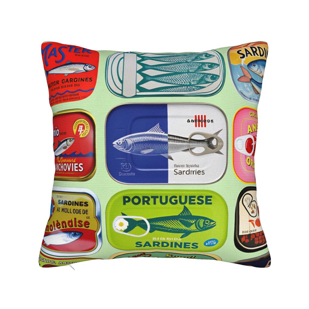 Cuadros Decorations Sardines Nordic Pillow Case Soft Pillow Cover For Living Room Sofa Kawaii Pillowcases