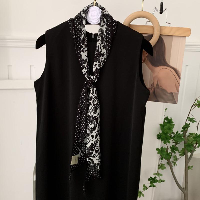 

Silk scarf, long strip, new neck protector, small scarf, multi-purpose scarf, headband, cashew flower striped silk scarf, waist belt.