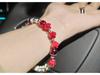 Three-Color Rose Snake Bone Beaded Bracelet - Retro Literary Style for Men and Women