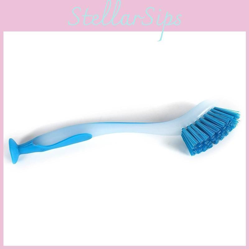 Dish Cleaning Plastic Brush Suction Cup Scrubbing Brush With Durable Bristle