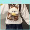 Shell Checkered Dog Pocket Cartoon Animal Plush Backpack For Student Commuting