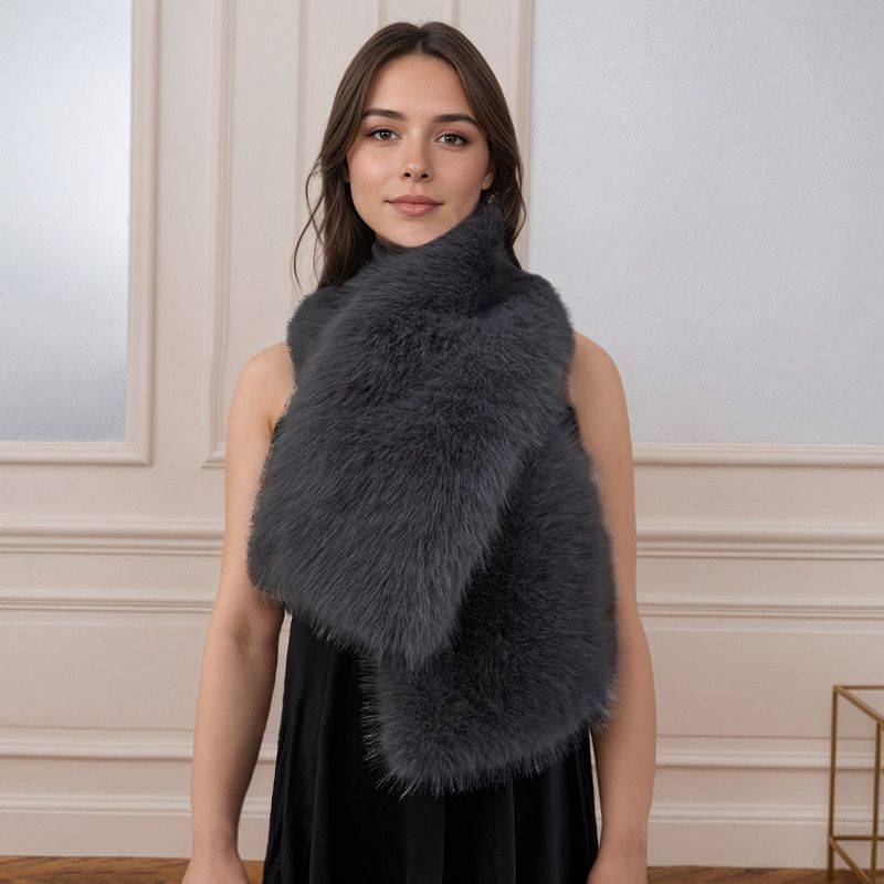 Men's and Women's Faux Fur Warm Winter Wide Neck Scarf - Runway New Arrival Stylish and Chic Women's Scarves