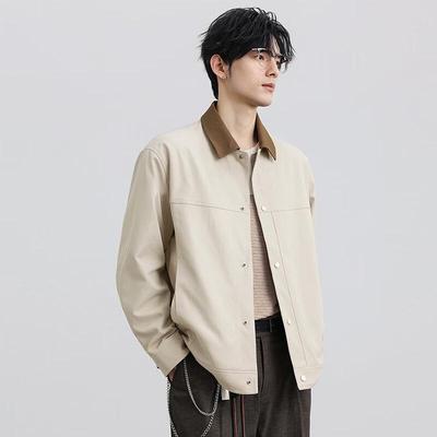 Men's Spliced Lapel Jacket