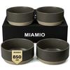 MIAMIO Bowl Set Ceramic Bowl Set for and Salad Dishwasher and Microwave Safe Sierra Collection - 4-Piece / (850 Ml) Pasta, Ramen, Cereal, - - (Dark,