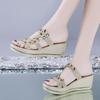Women's Summer Rhinestone Phoenix Wedge Heel Non-Slip Platform Slippers