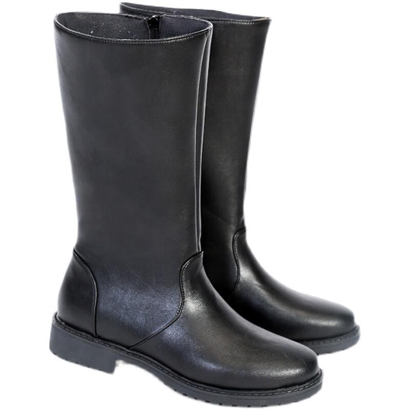 Botas de charol de caña alta unisex para desfile