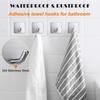 Heavy Duty Stainless Steel Adhesive Towel Hook Hanger Silver Sticky Hooks for Bathroom Kitchen Storage Holder