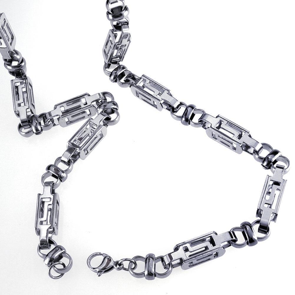 Halsband för män i rostfritt stål, 8,8 mm bredd, helt polerad ton, har spänne