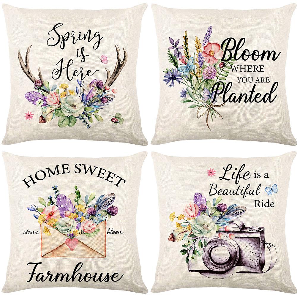 Spring New Style Pillow Garland Car Sofa Pillow Case Combination Bedroom Pillow Case
