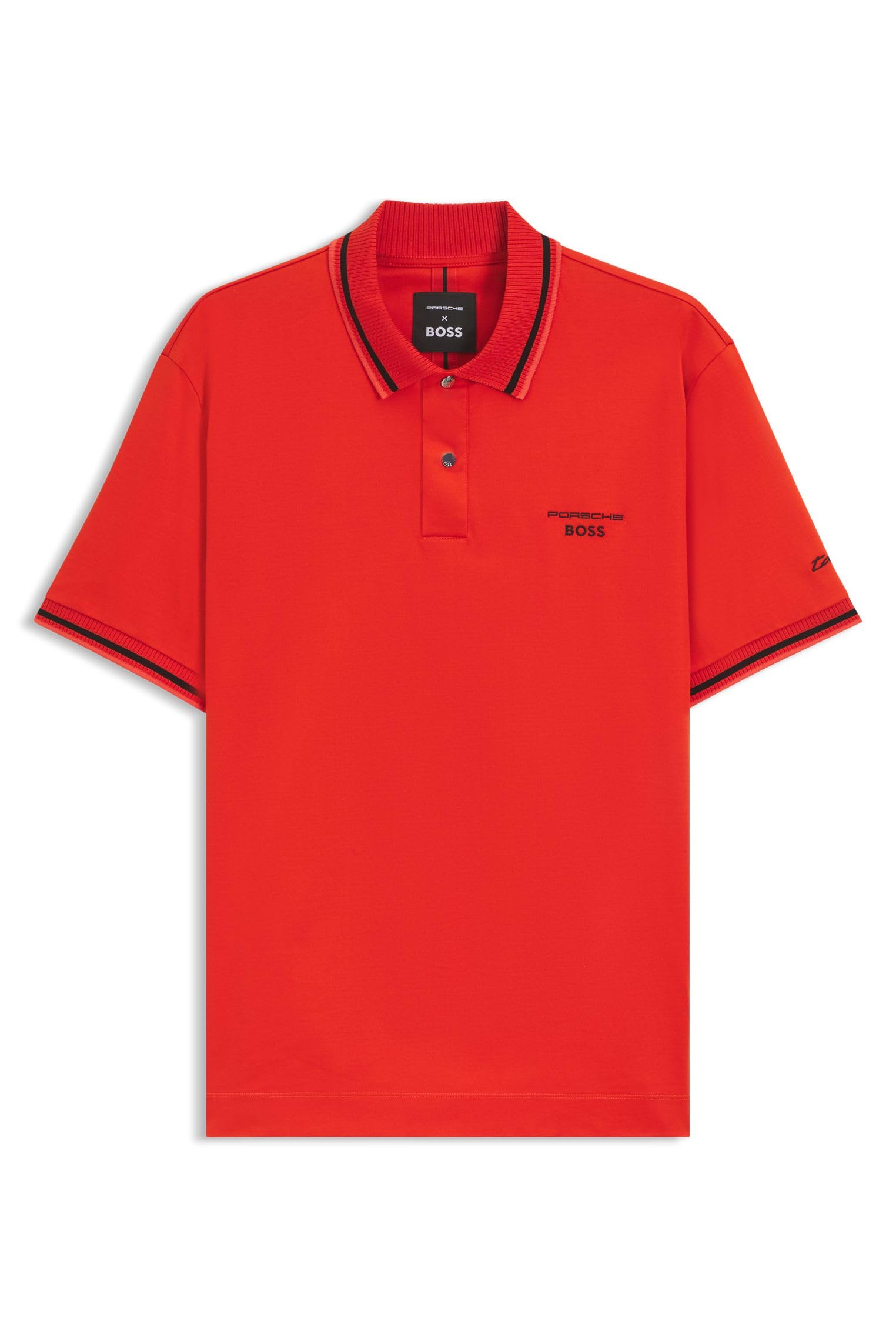 

BOSS Porsche x Active Cotton Blend Polo Size L Shirt, Men s, Orange, оранжевый